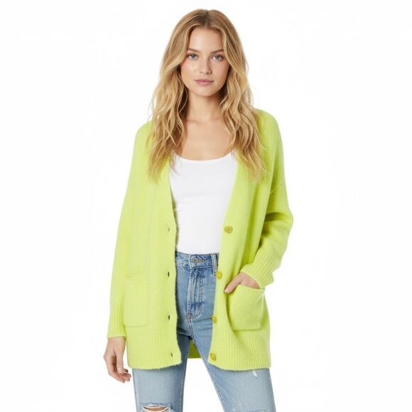 NEW UGG Women’s Joselyn Cardigan II Cozy Knit Size Medium Wool Alpaca Neon - Picture 1 of 8